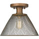 Carver 1 Light 10 inch Copper Patina Semi-Flush Ceiling Light